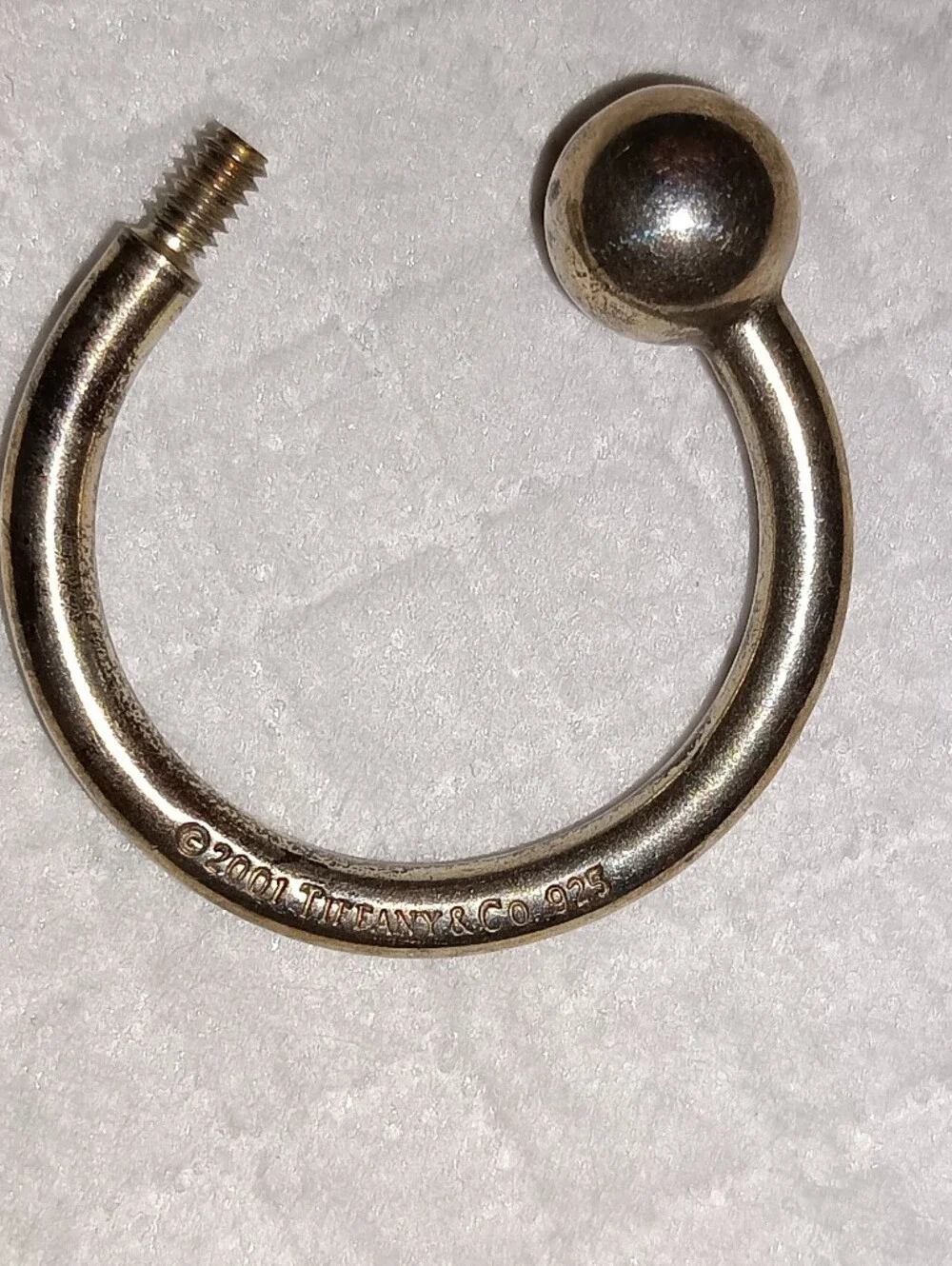 Tiffany & Co Extra Large Sterling Silver Keyring Return To Sender Tag